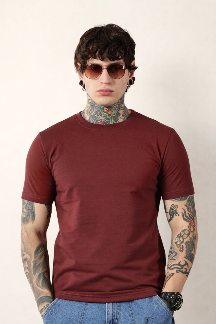 Maroon Round Neck
