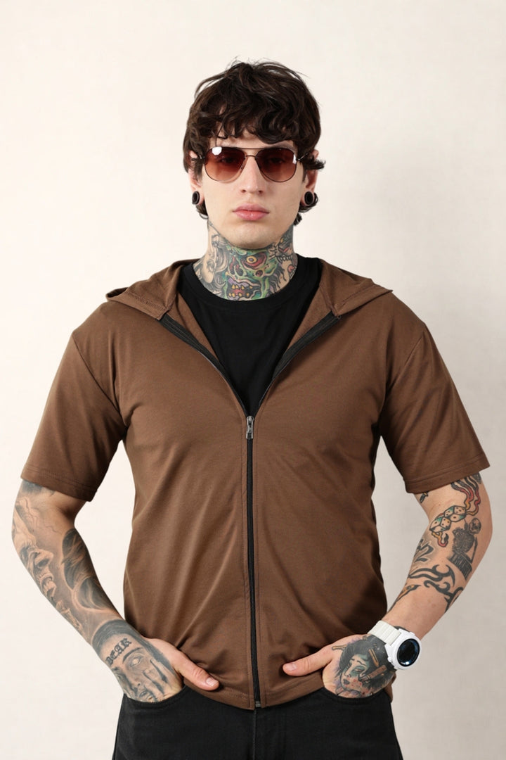 Brown Zip Hoodie