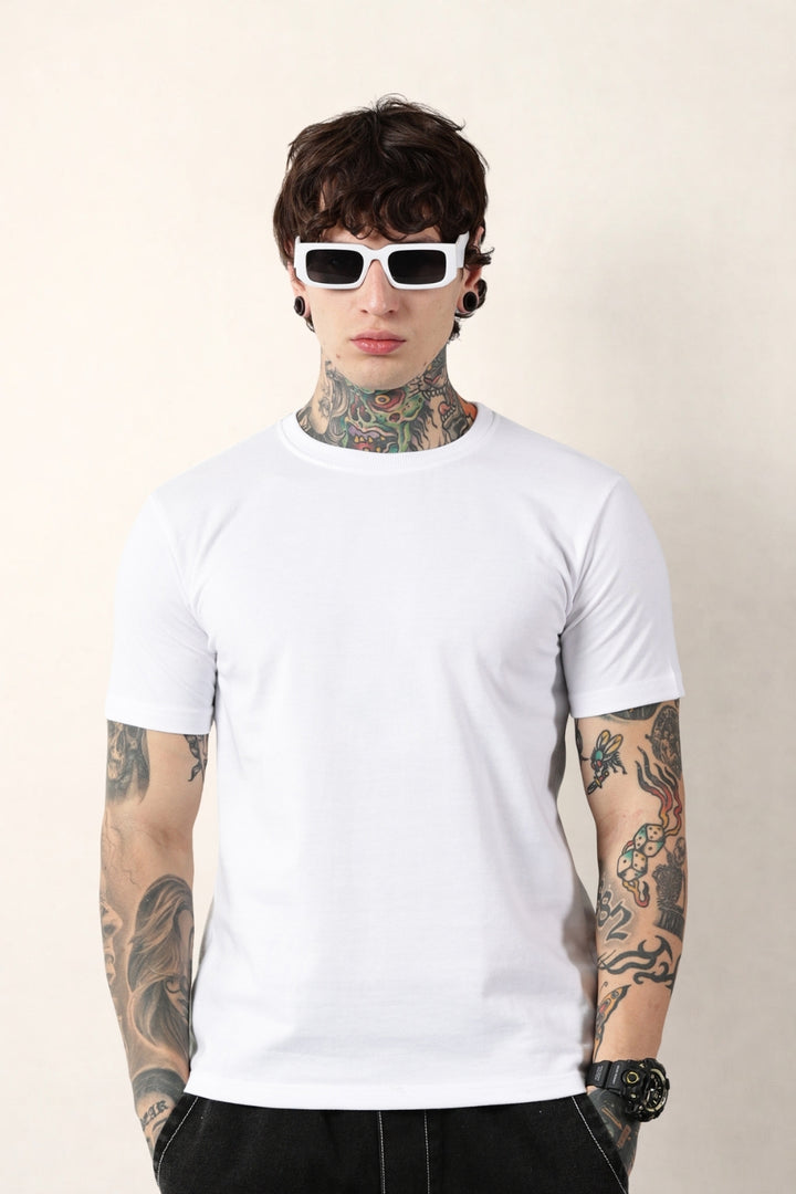 White Round Neck