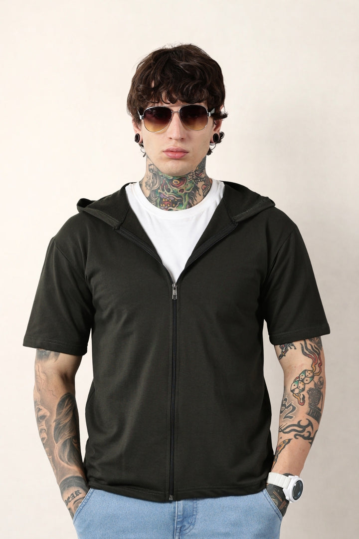 Olive Zip Hoodie