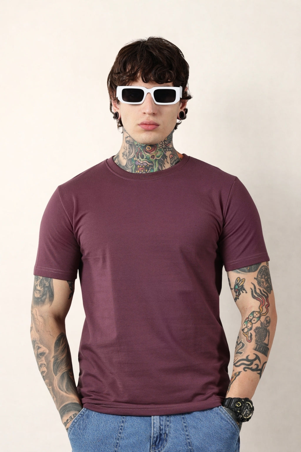 Mauve Round Neck