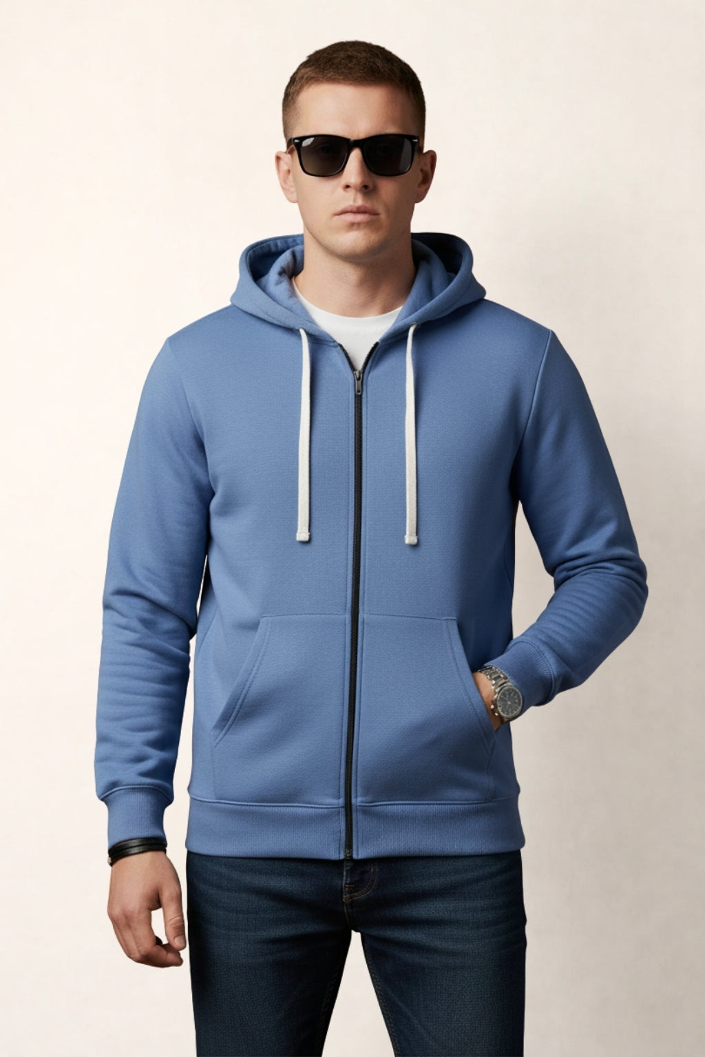 Blue Full-Sleeve Hoodie