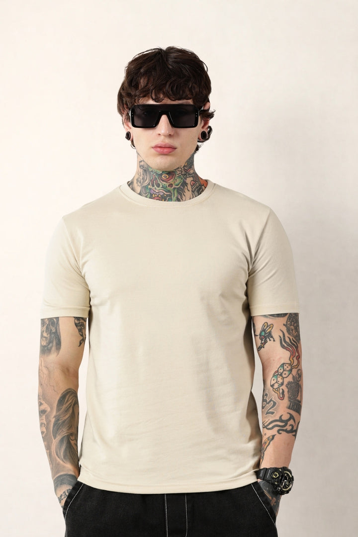 Cream Round Neck
