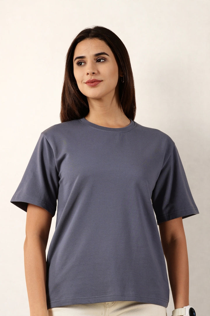 Women Blue T-Shirt | Round Neck