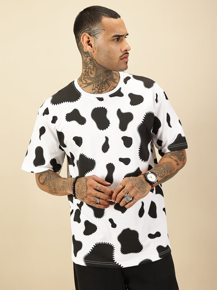 Cow Abstract Tee - White
