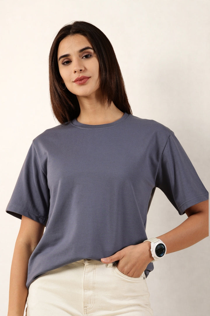 Women Blue T-Shirt | Round Neck