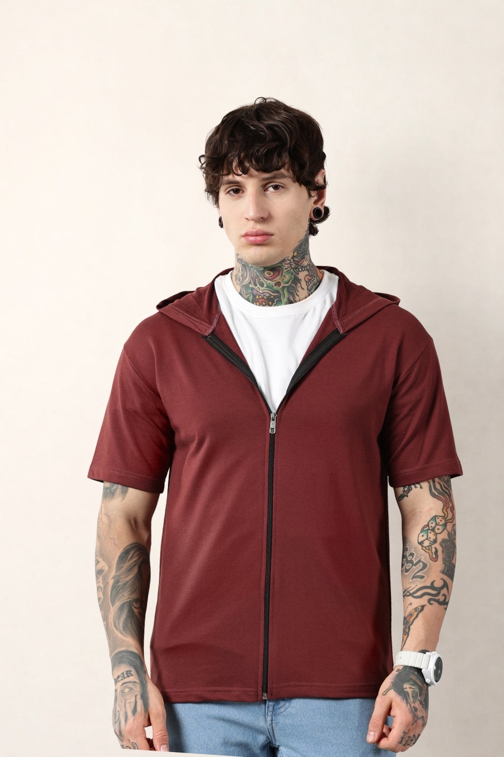Maroon Zip Hoodie