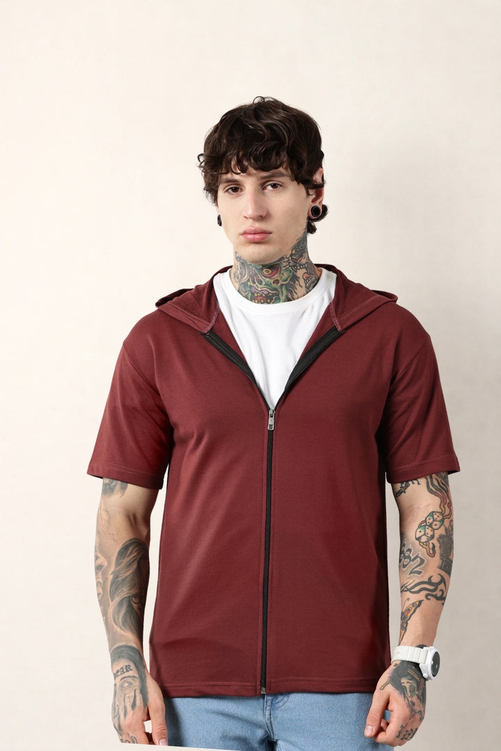 Maroon Zip Hoodie