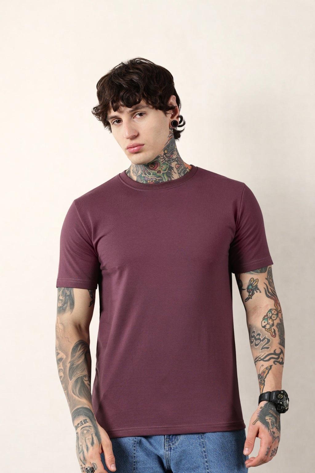 Mauve Round Neck