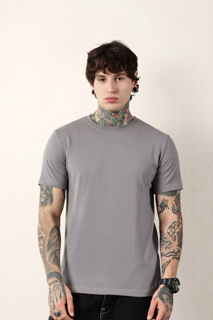 Grey Round Neck