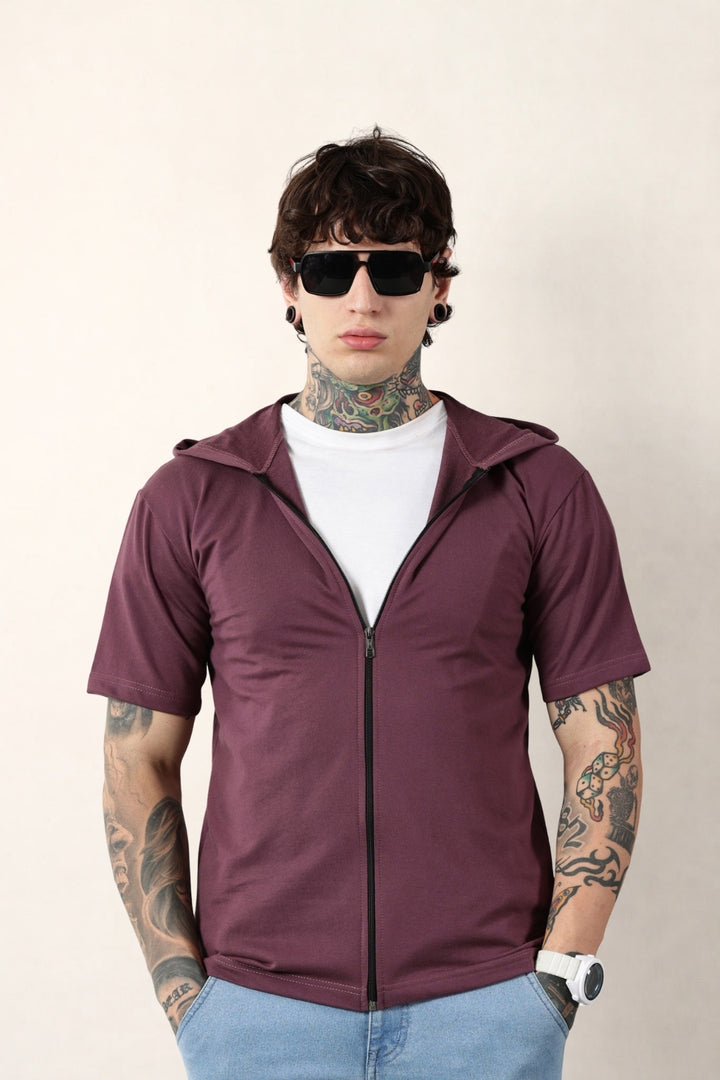 Mauve Zip Hoodie