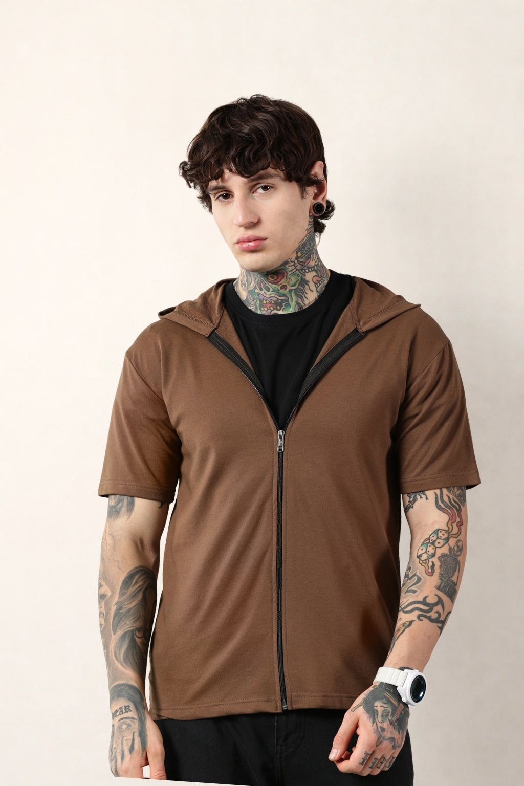 Brown Zip Hoodie