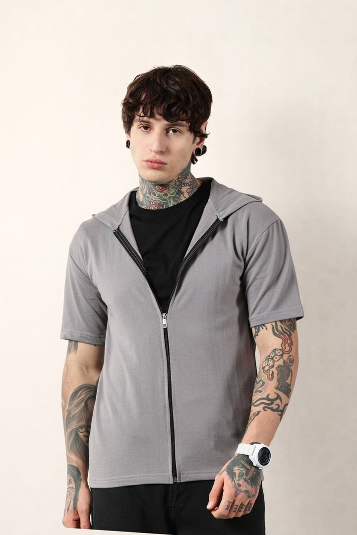 Grey Zip Hoodie