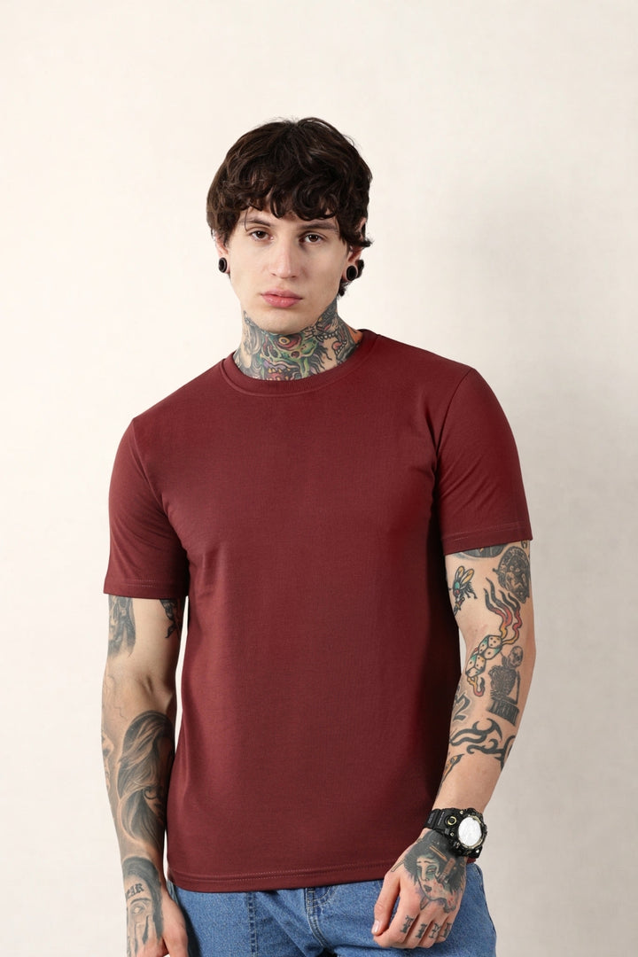 Maroon Round Neck