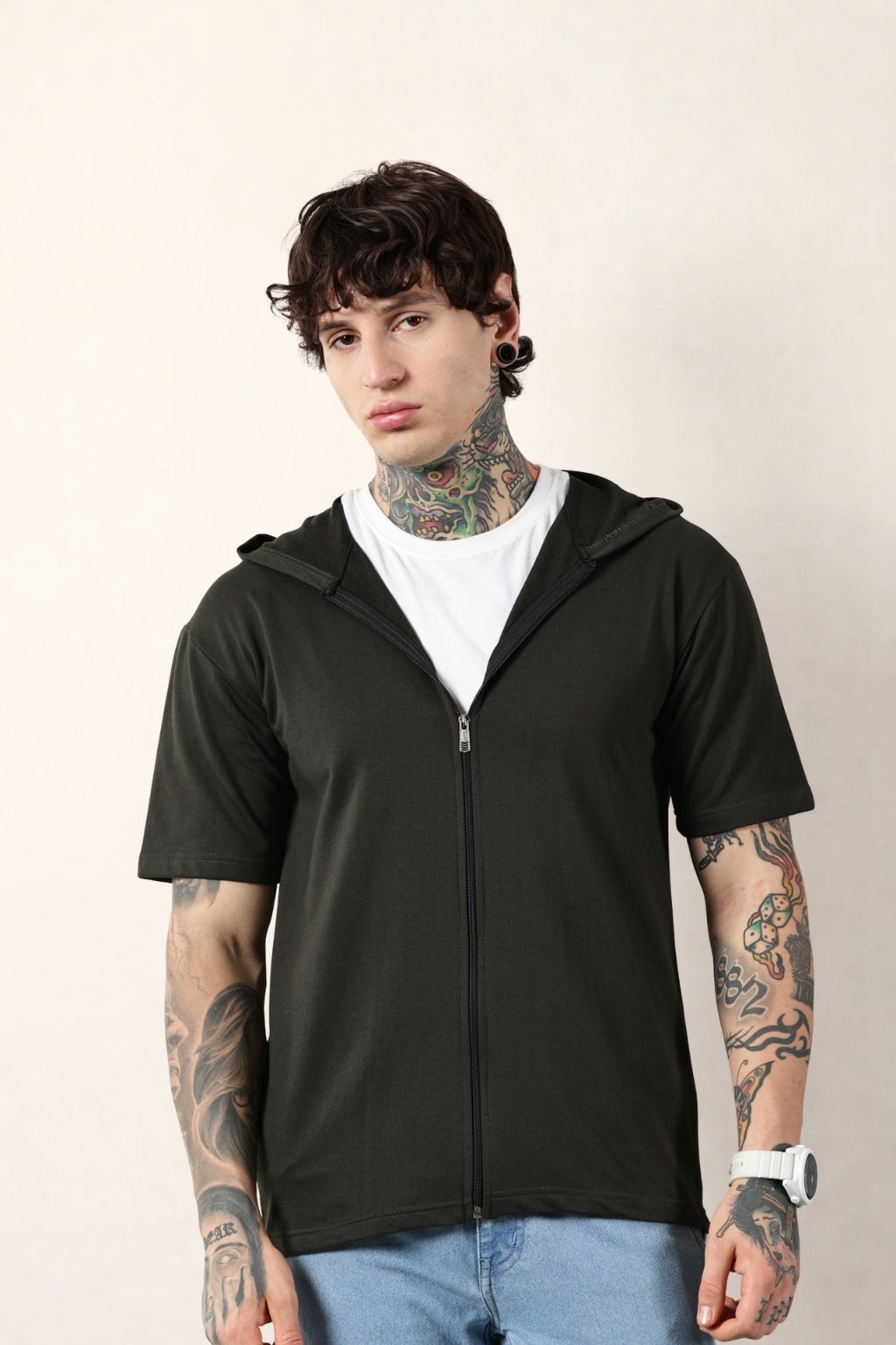 Olive Zip Hoodie