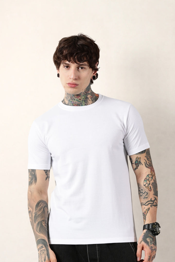 White Round Neck