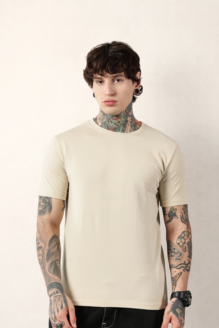Cream Round Neck