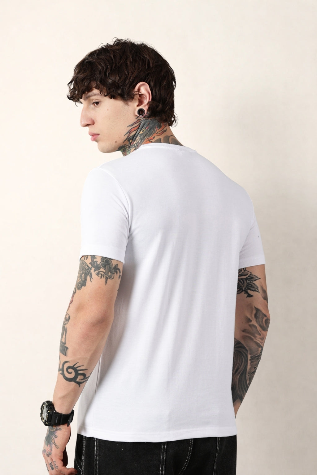 White Round Neck