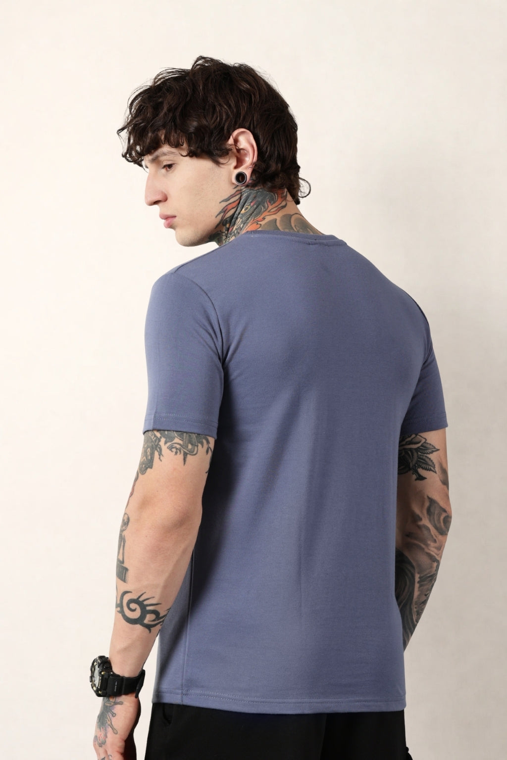Blue Round Neck
