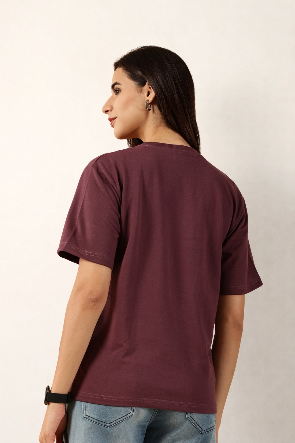 Women Mauve T-Shirt | Round Neck
