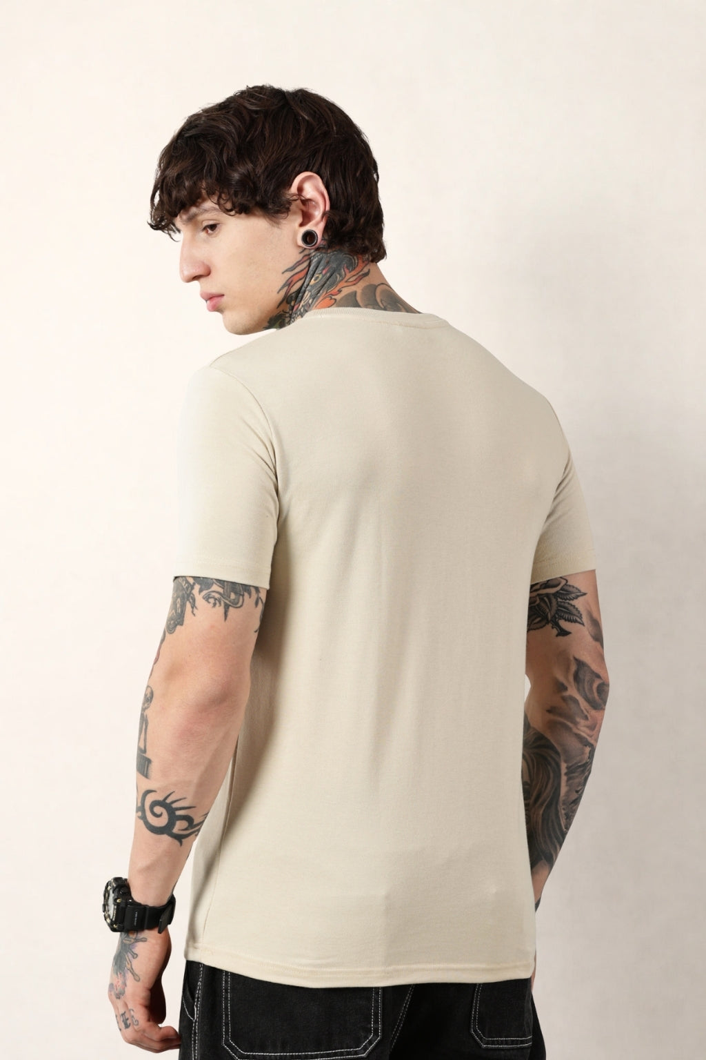 Cream Round Neck
