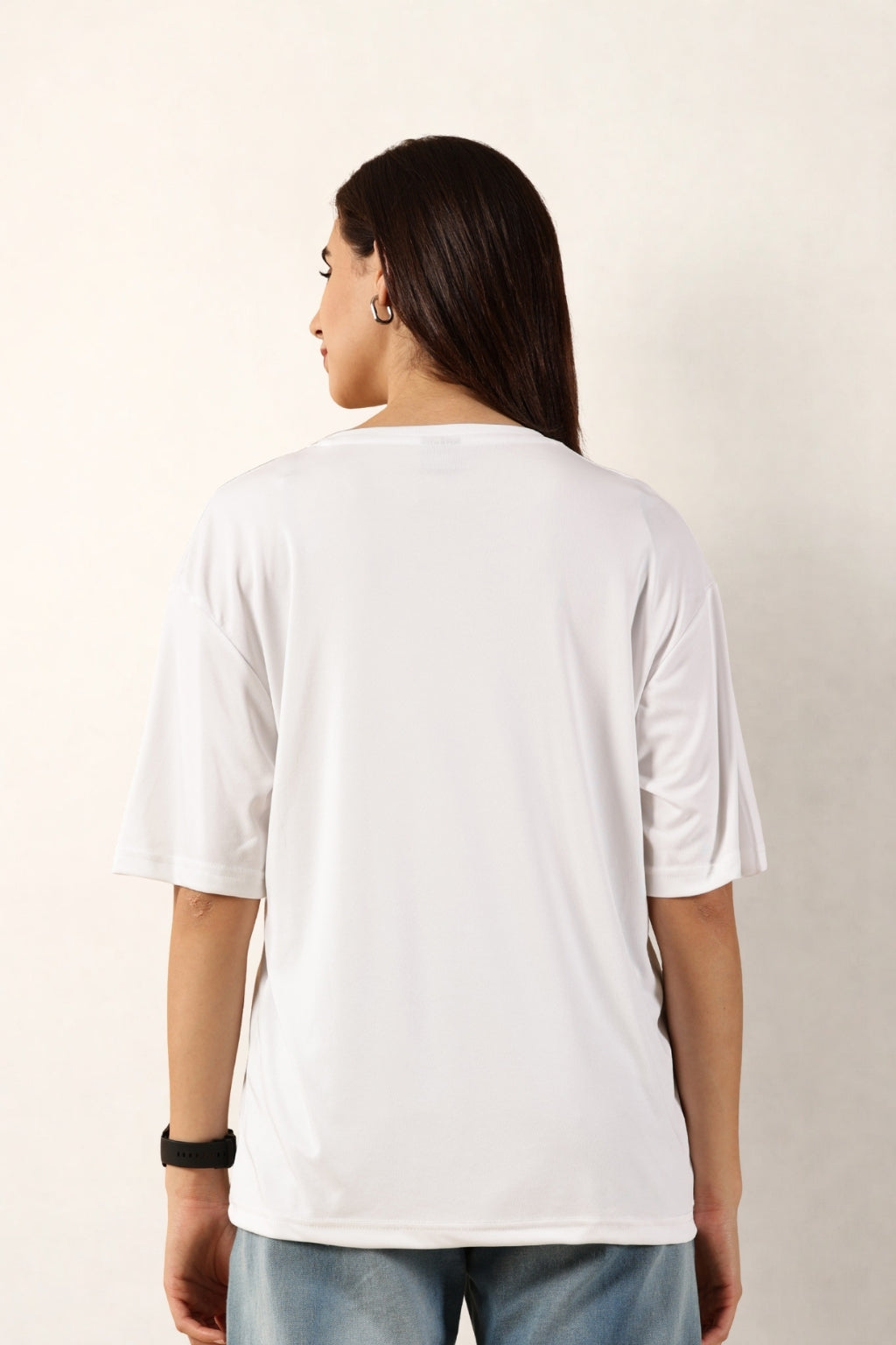 Women White T-Shirt | Round Neck