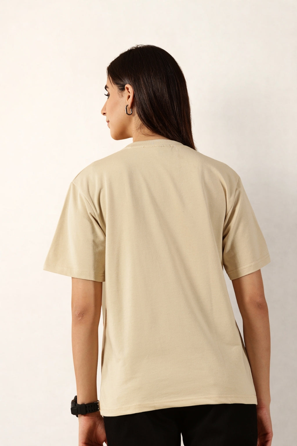 Women Cream T-Shirt | Round Neck