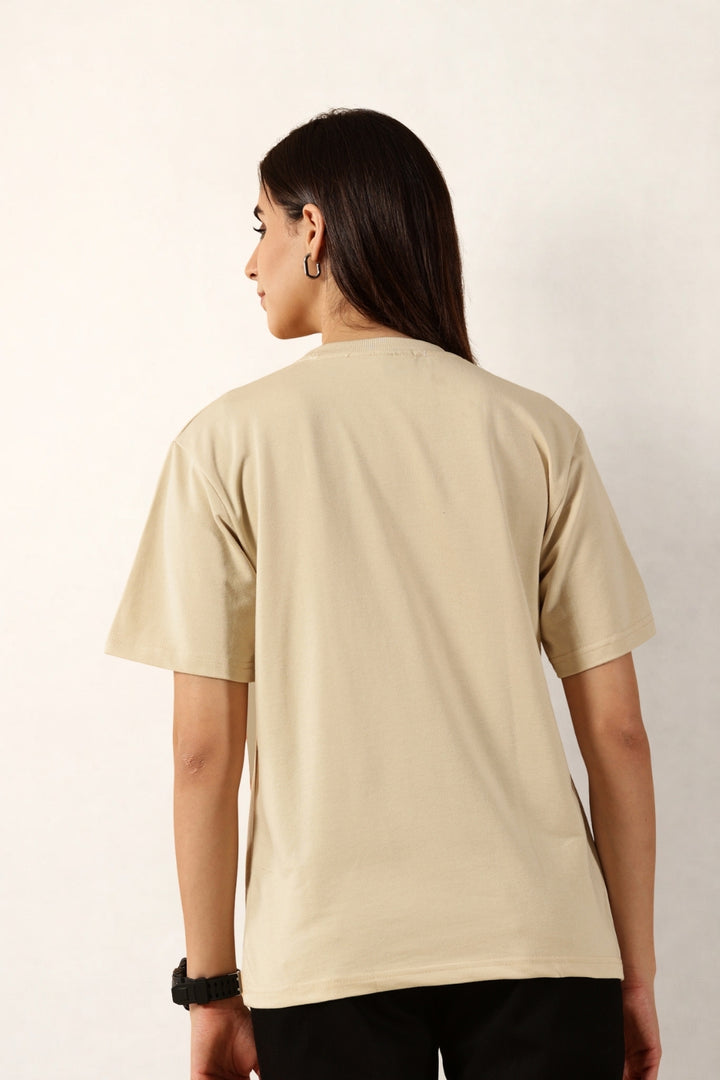 Women Cream T-Shirt | Round Neck