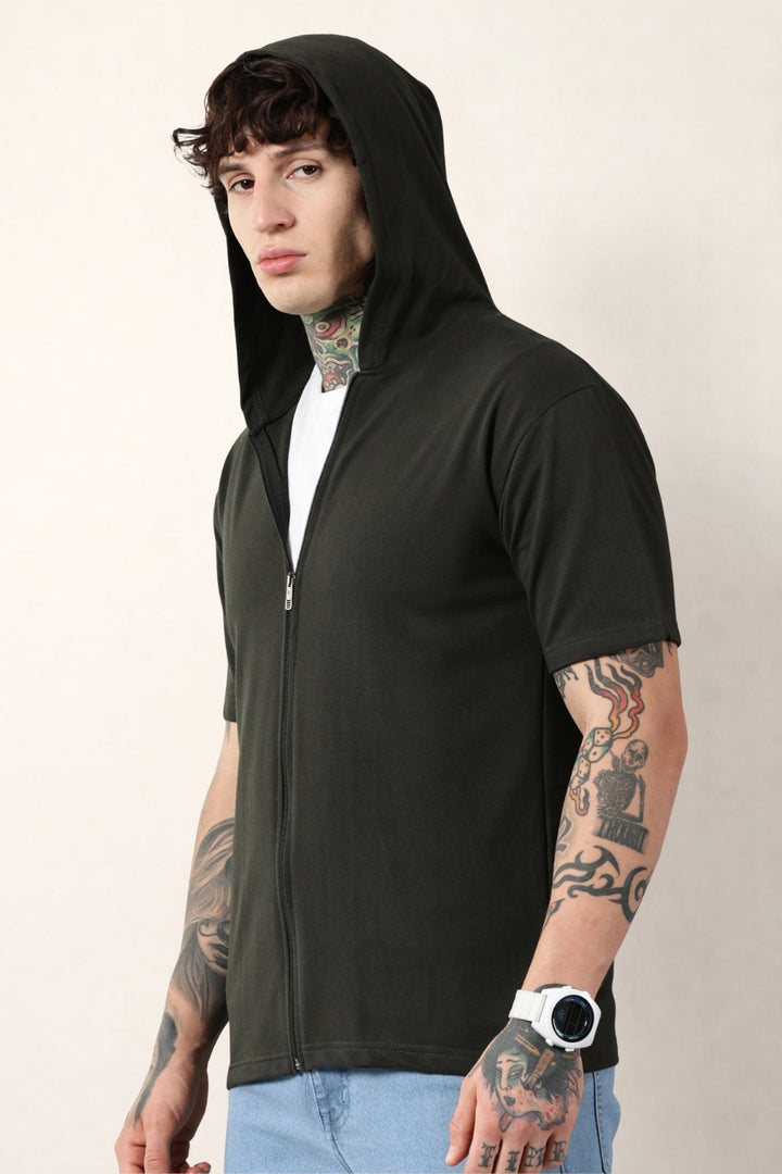 Olive Zip Hoodie