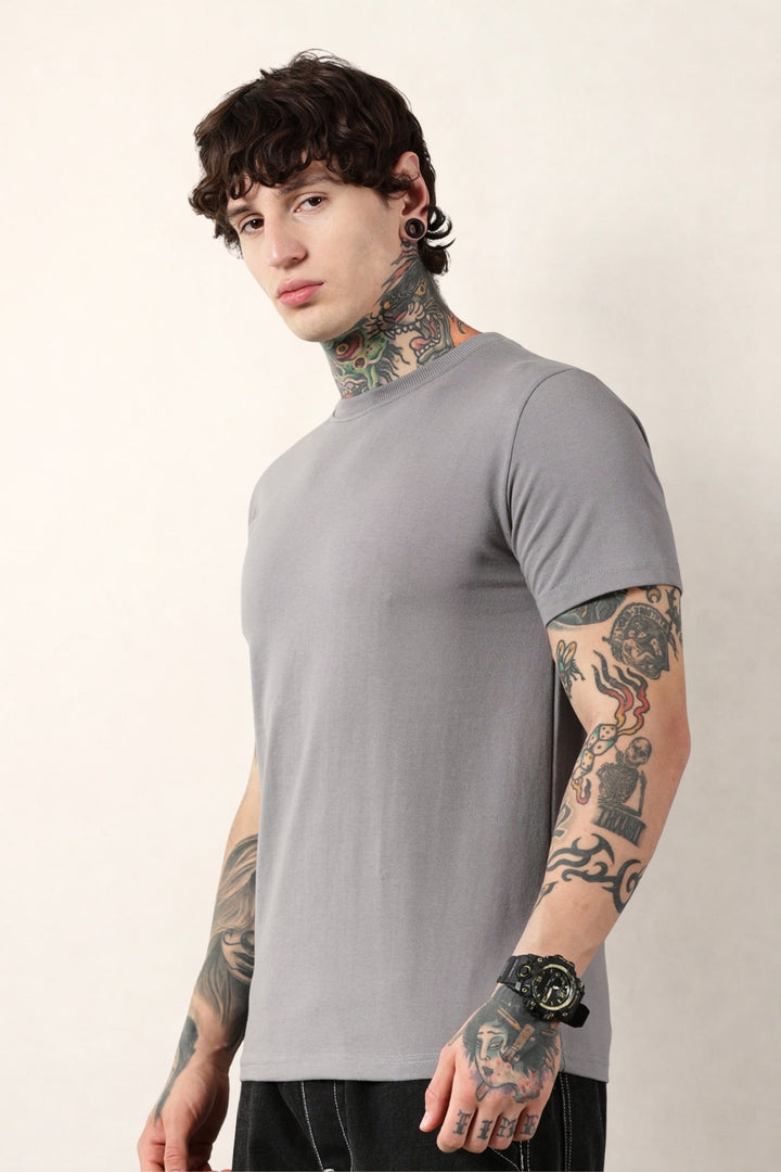 Grey Round Neck