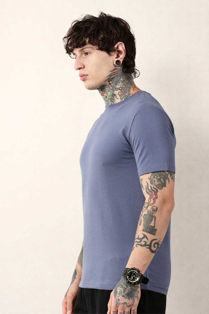 Blue Round Neck