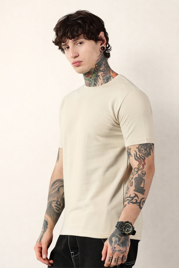 Cream Round Neck