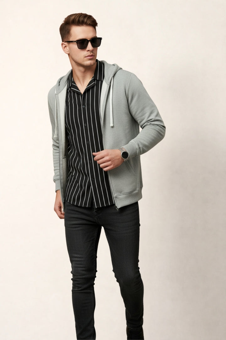 Grey Full-Sleeve Hoodie