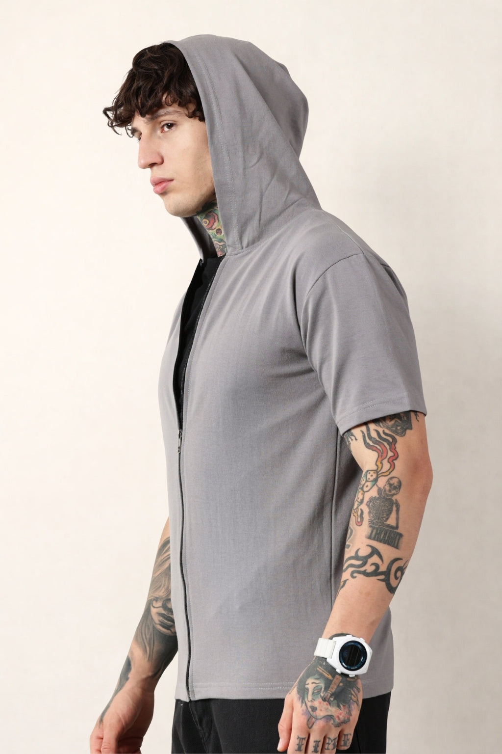 Grey Zip Hoodie
