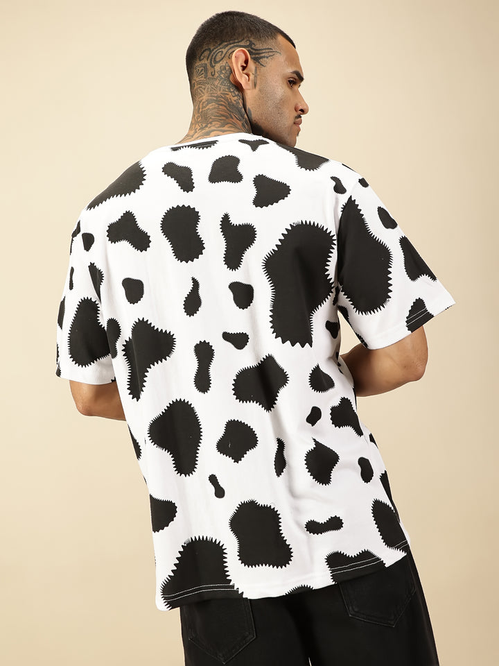 Cow Abstract Tee - White