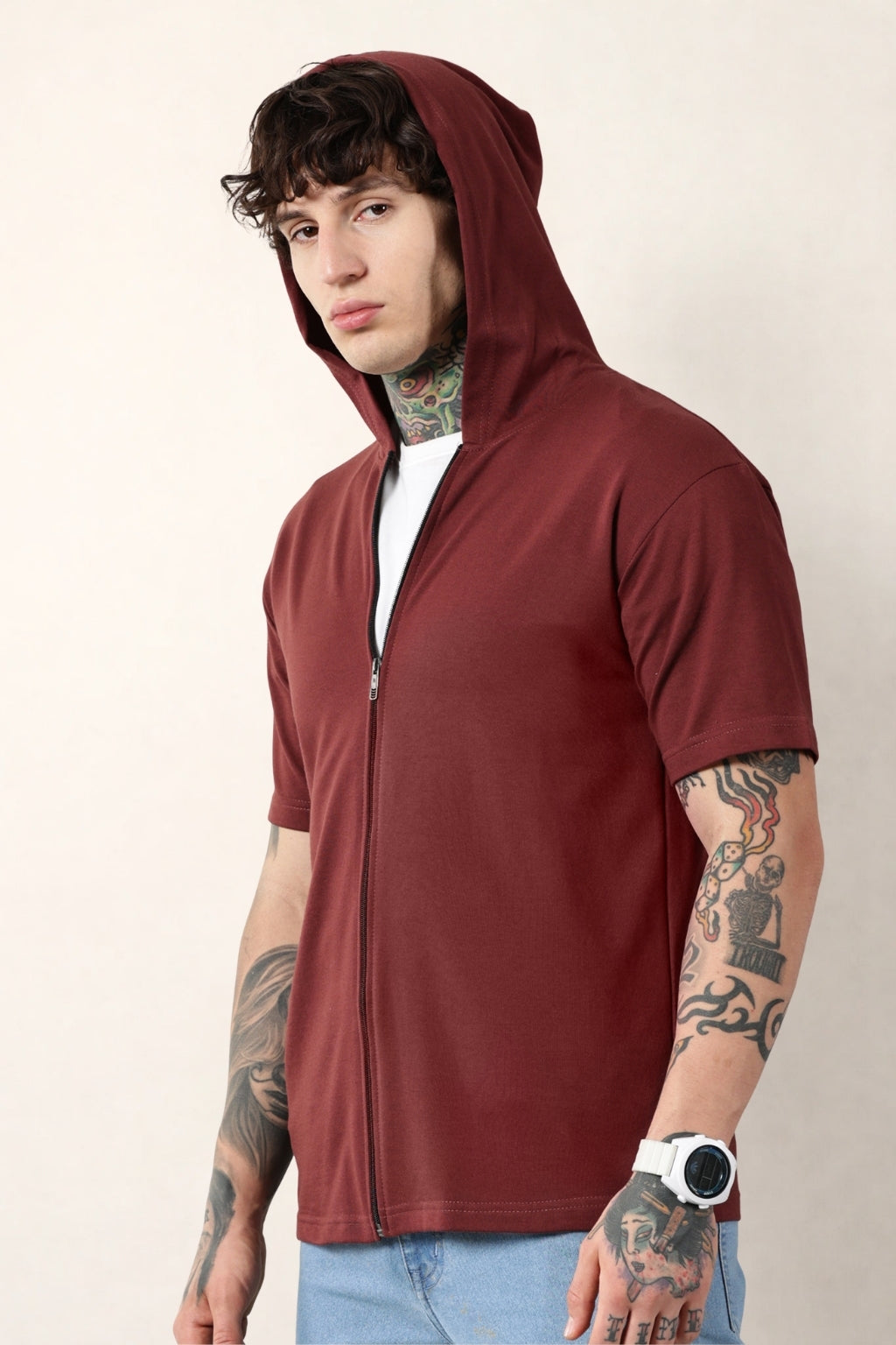 Maroon Zip Hoodie