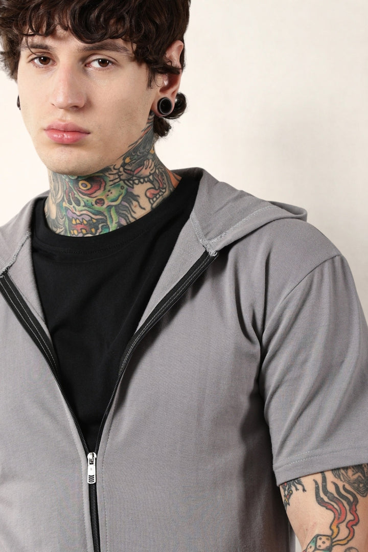 Grey Zip Hoodie