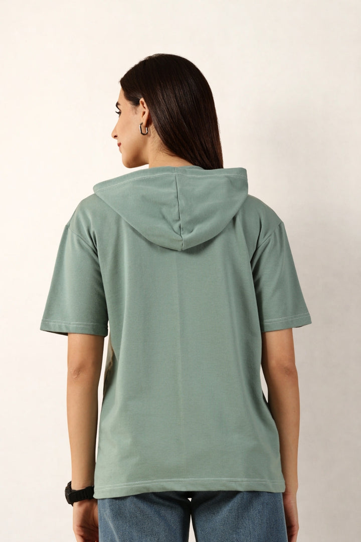 Half Sleeve Zip Hoodie | Pista