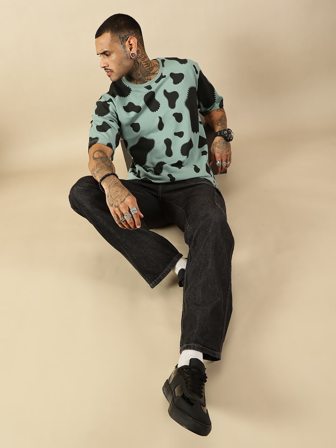 Cow Abstract Tee - Pista