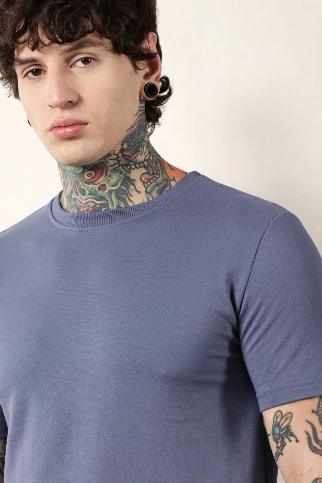 Blue Round Neck