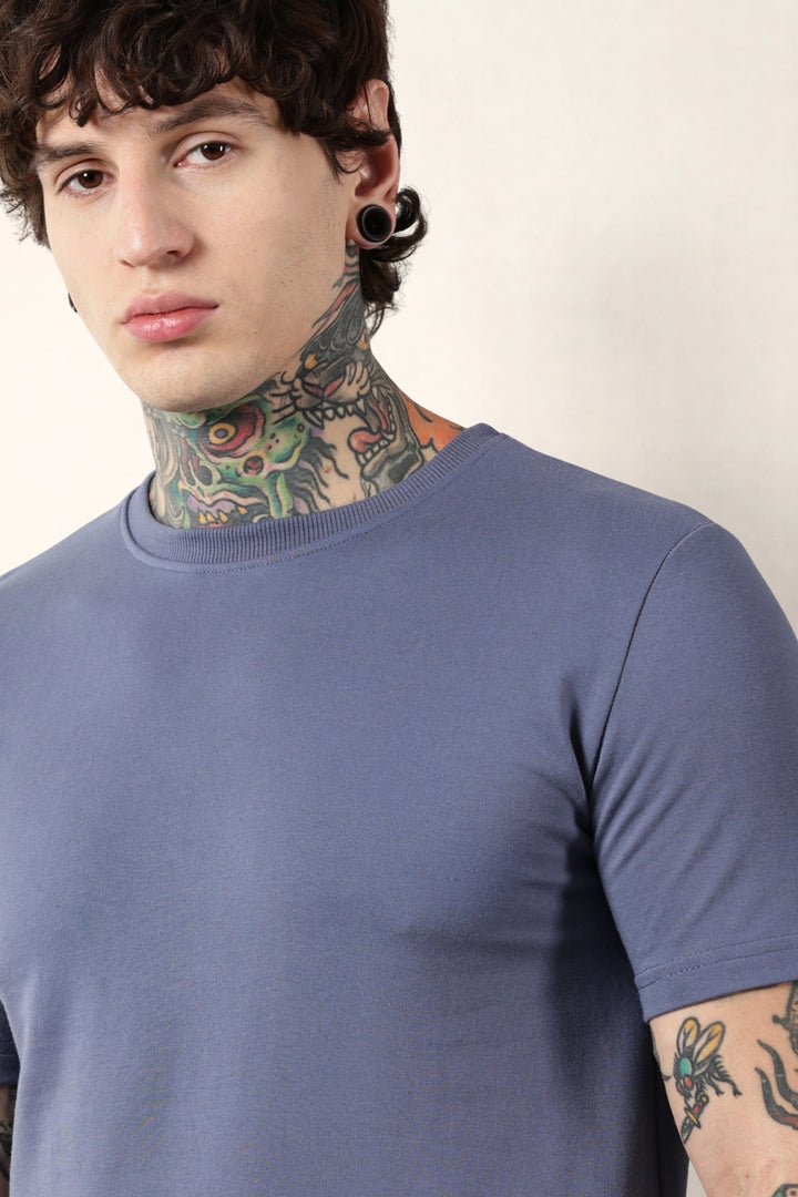 Blue Round Neck