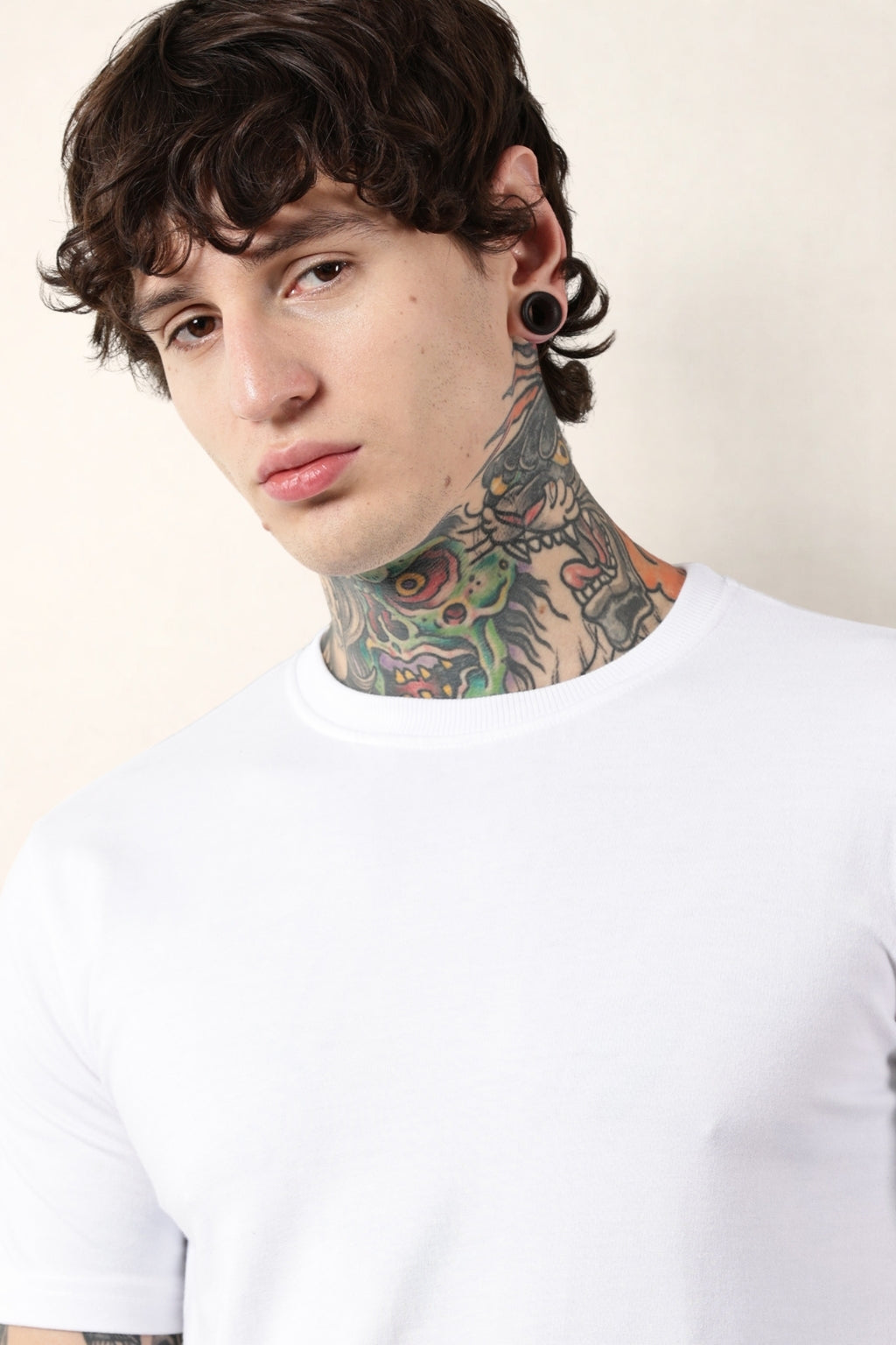 White Round Neck