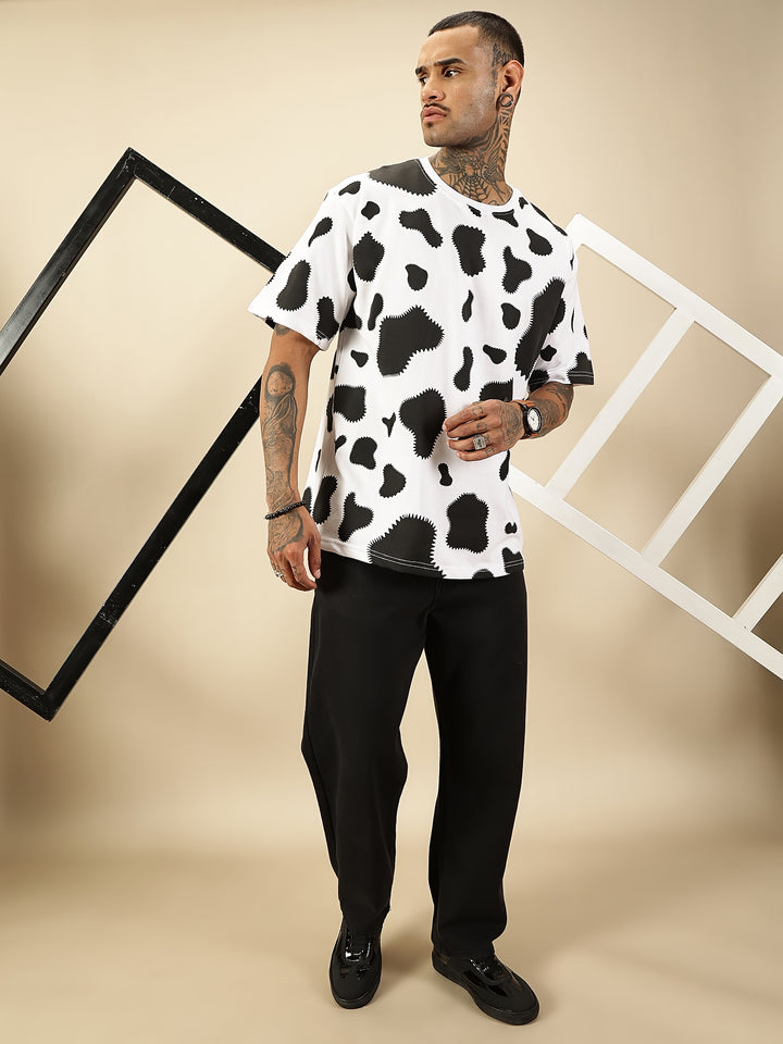 Cow Abstract Tee - White