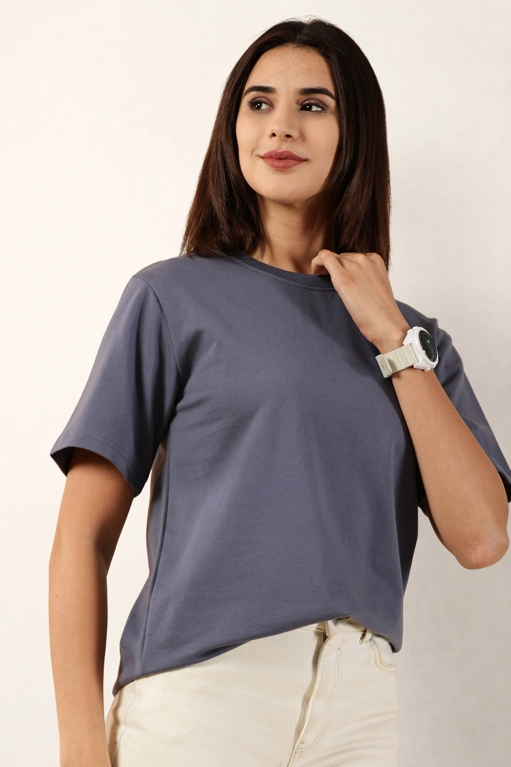 Women Blue T-Shirt | Round Neck