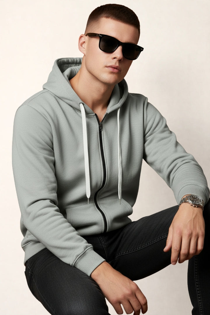 Grey Full-Sleeve Hoodie