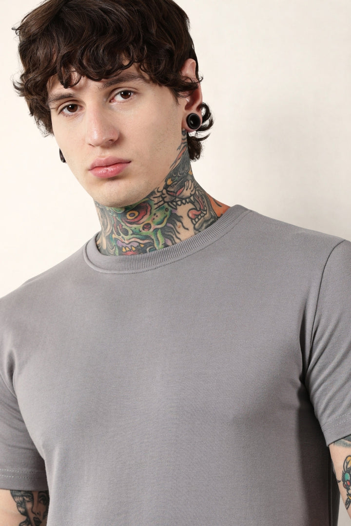 Grey Round Neck