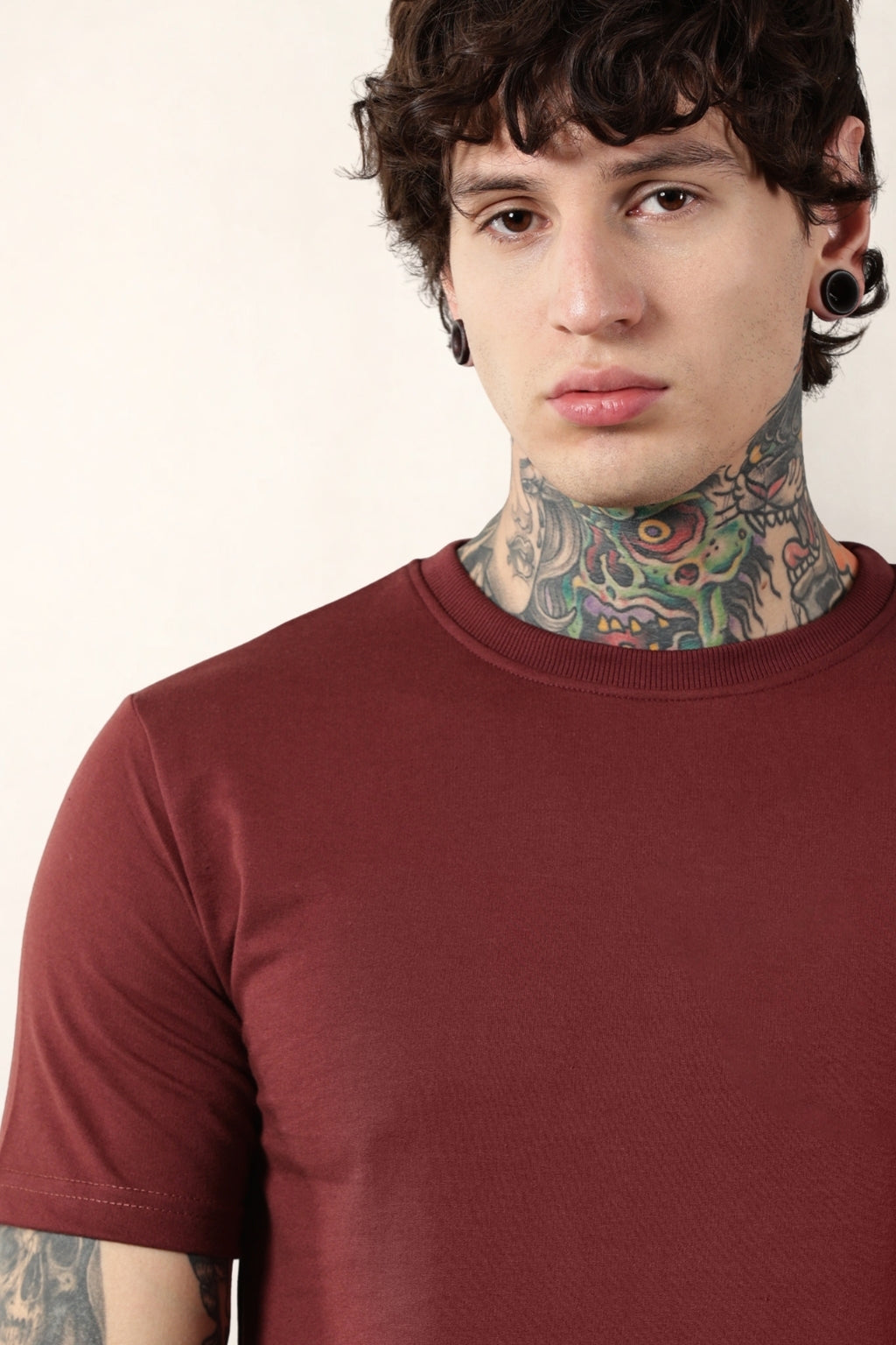 Maroon Round Neck