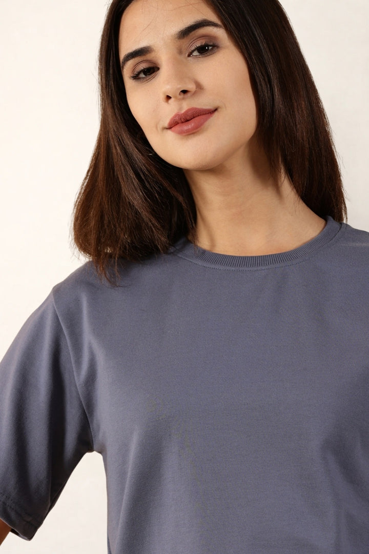 Women Blue T-Shirt | Round Neck