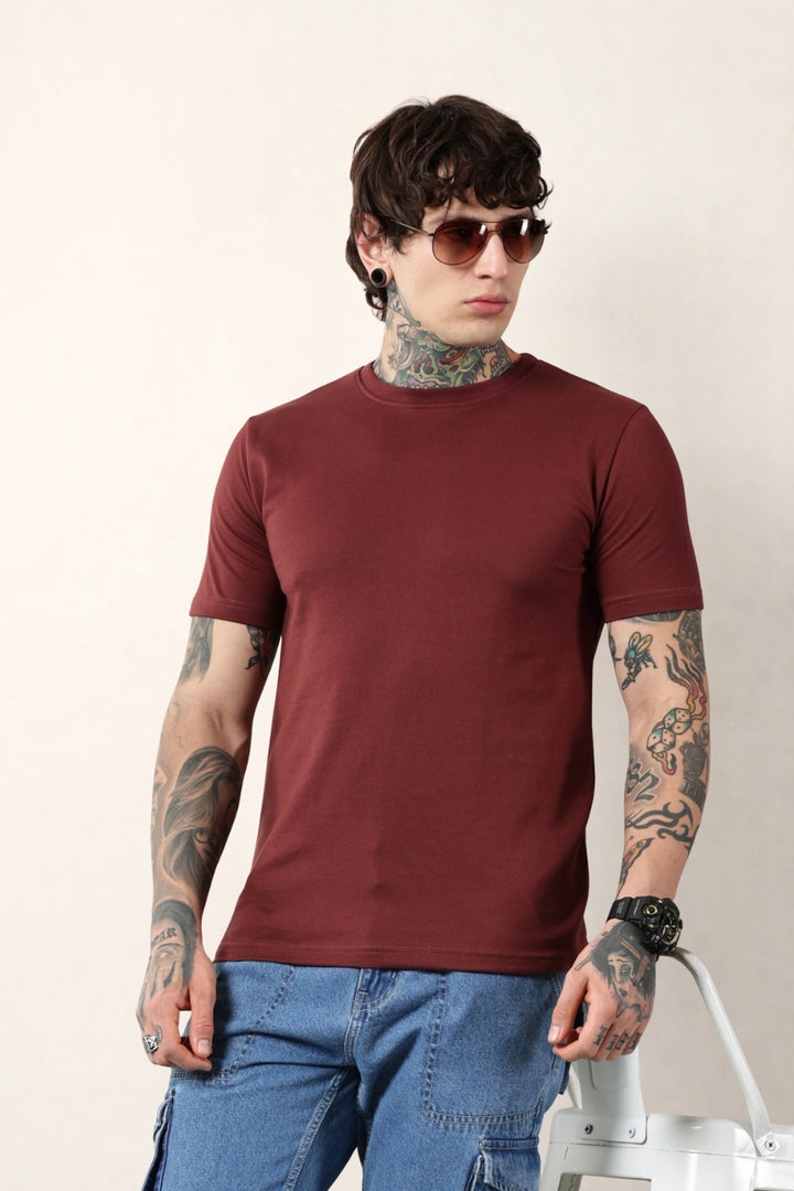Maroon Round Neck