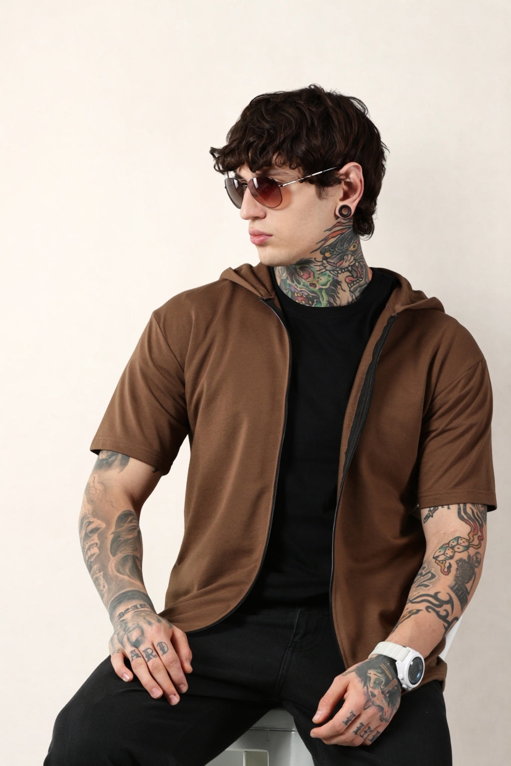 Brown Zip Hoodie